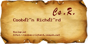 Csobán Richárd névjegykártya