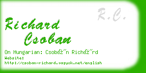 richard csoban business card